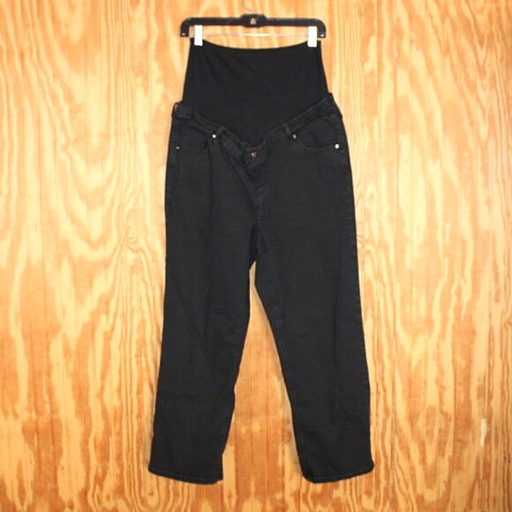 Time and Tru Maternity Black Straight Leg Jeans - Size L (12-14)